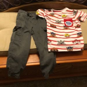 4T pants and Paw Patrol Shirt